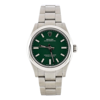 Rolex Oyster Perpetual Green Automatic Watch Stainless Steel 31