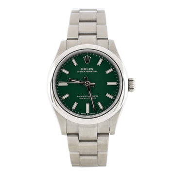 Rolex Oyster Perpetual Green Automatic Watch Stainless Steel 31