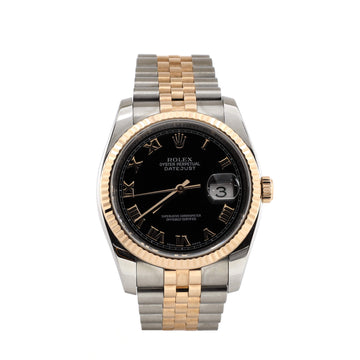 Rolex Oyster Perpetual Datejust Automatic Watch Stainless Steel and Rose Gold 36