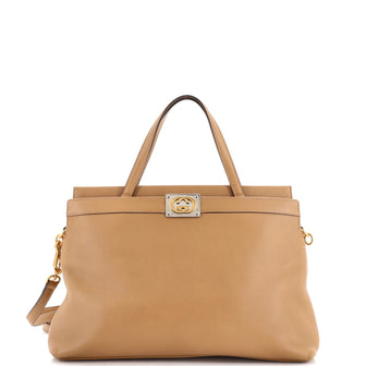 Gucci Linea Matisse Interlocking G Top Handle Tote Leather Medium