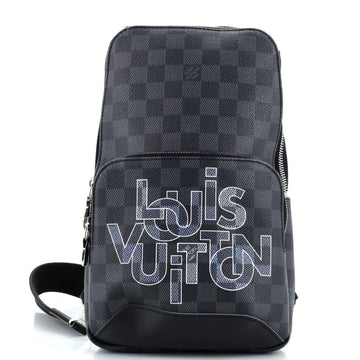 Louis Vuitton Avenue Sling Bag Limited Edition Interlinked Logo Damier Graphite