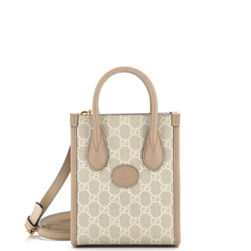 Gucci Interlocking G Patch Tote GG Coated Canvas Mini