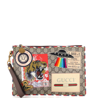 Gucci Night Courrier Pouch GG Coated Canvas with Applique