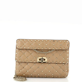 Valentino Garavani Rockstud Spike Flap Bag Quilted Leather Medium