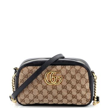 Gucci GG Marmont Shoulder Bag Diagonal Quilted GG Canvas Small