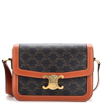 Celine Triomphe Shoulder Bag Triomphe Coated Canvas Medium