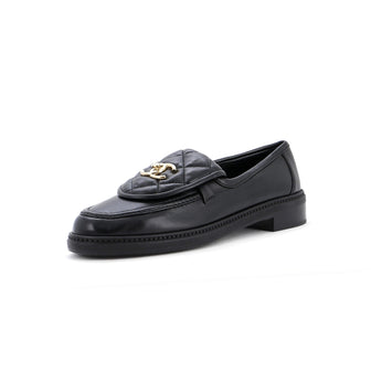 Chanel Women's CC Loafers Quilted Leather