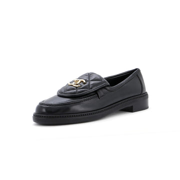 Chanel Women's CC Loafers Quilted Leather