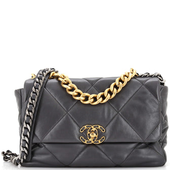 Chanel 19 Flap Bag Quilted Leather Large
