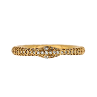 Gucci Ouroboros Kingsnake Band Ring 18K Yellow Gold with Diamonds