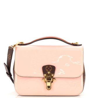 Louis Vuitton Cherrywood Handbag Vernis with Monogram Canvas BB