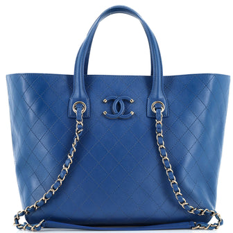 Chanel Covered CC Shopping Tote Stitched Calfskin Medium