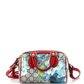 Gucci Convertible Boston Bag (Outlet) Blooms Print GG Coated Canvas Nano