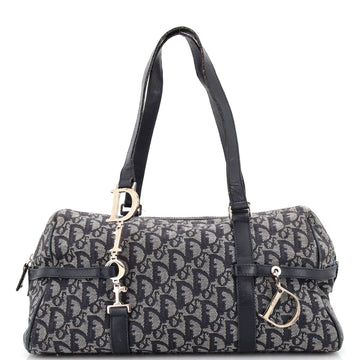 Christian Dior Vintage Trotter Zip Shoulder Bag Diorissimo Canvas Medium