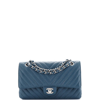 Chanel Classic Double Flap Bag Chevron Caviar Medium