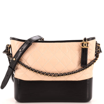 Chanel Bicolor Gabrielle Hobo Quilted Aged Calfskin Medium