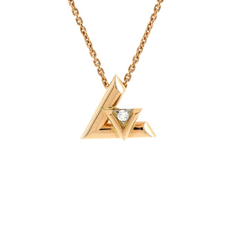 Louis Vuitton LV Volt One Pendant Necklace 18K Rose Gold with Diamond Small