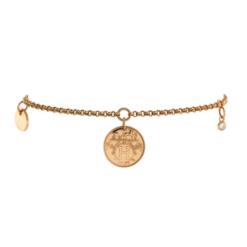 Hermes Ex-Libris Bracelet 18K Rose Gold with Diamond Small