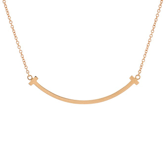 Tiffany & Co. T Smile Pendant Necklace 18K Rose Gold Small