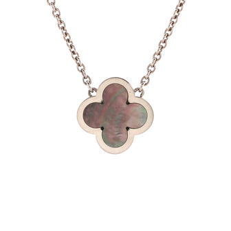 Van Cleef & Arpels Pure Alhambra Pendant Necklace 18K White Gold and Mother of Pearl