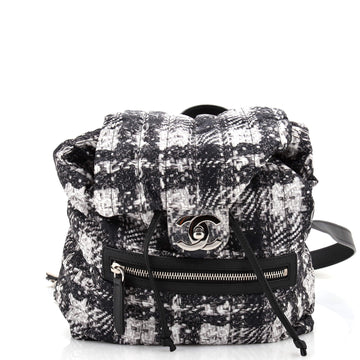 Chanel Front Zip Backpack Printed Nylon Small