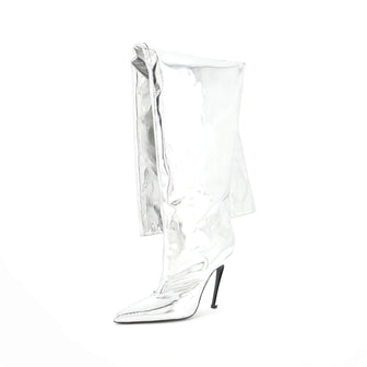 Balenciaga All The Time Over the Knee Boots Metallic Leather