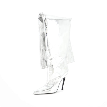 Balenciaga All The Time Over the Knee Boots Metallic Leather