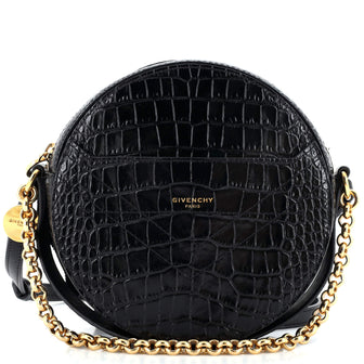 Givenchy Eden Round Crossbody Bag Crocodile Embossed Leather