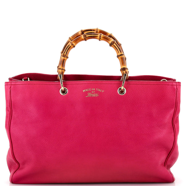 Gucci Bamboo Shopper Tote Leather Large Pink 2769913