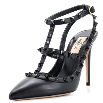 Valentino Garavani Women's Rockstud Ankle Strap Pumps Leather 100