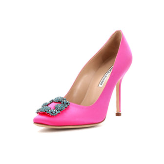 Manolo Blahnik Women's Hangisi Pumps Satin 105