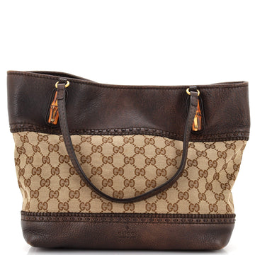 Gucci Laidback Crafty Tote GG Canvas and Leather Medium