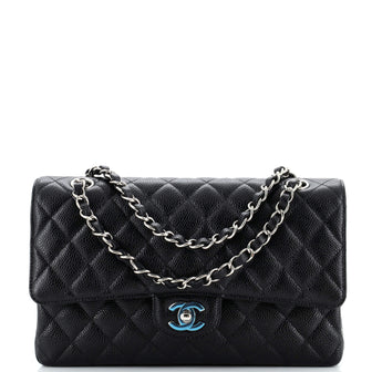 Chanel Classic Double Flap Bag Quilted Caviar Medium