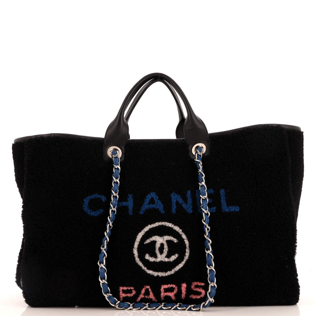 Deauville Tote Shearling Large / black