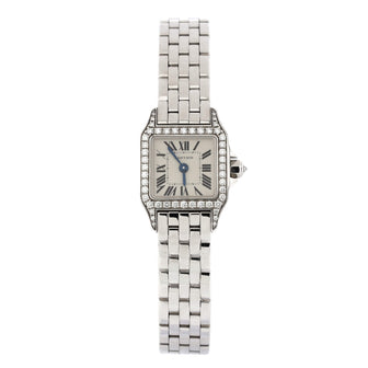 Cartier Santos Demoiselle Quartz Watch White Gold with Diamond Bezel 20