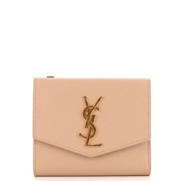 Saint Laurent Uptown Compact Flap Wallet Leather