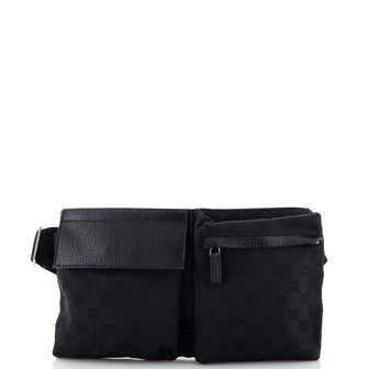 Gucci Vintage Double Belt Bag GG Canvas