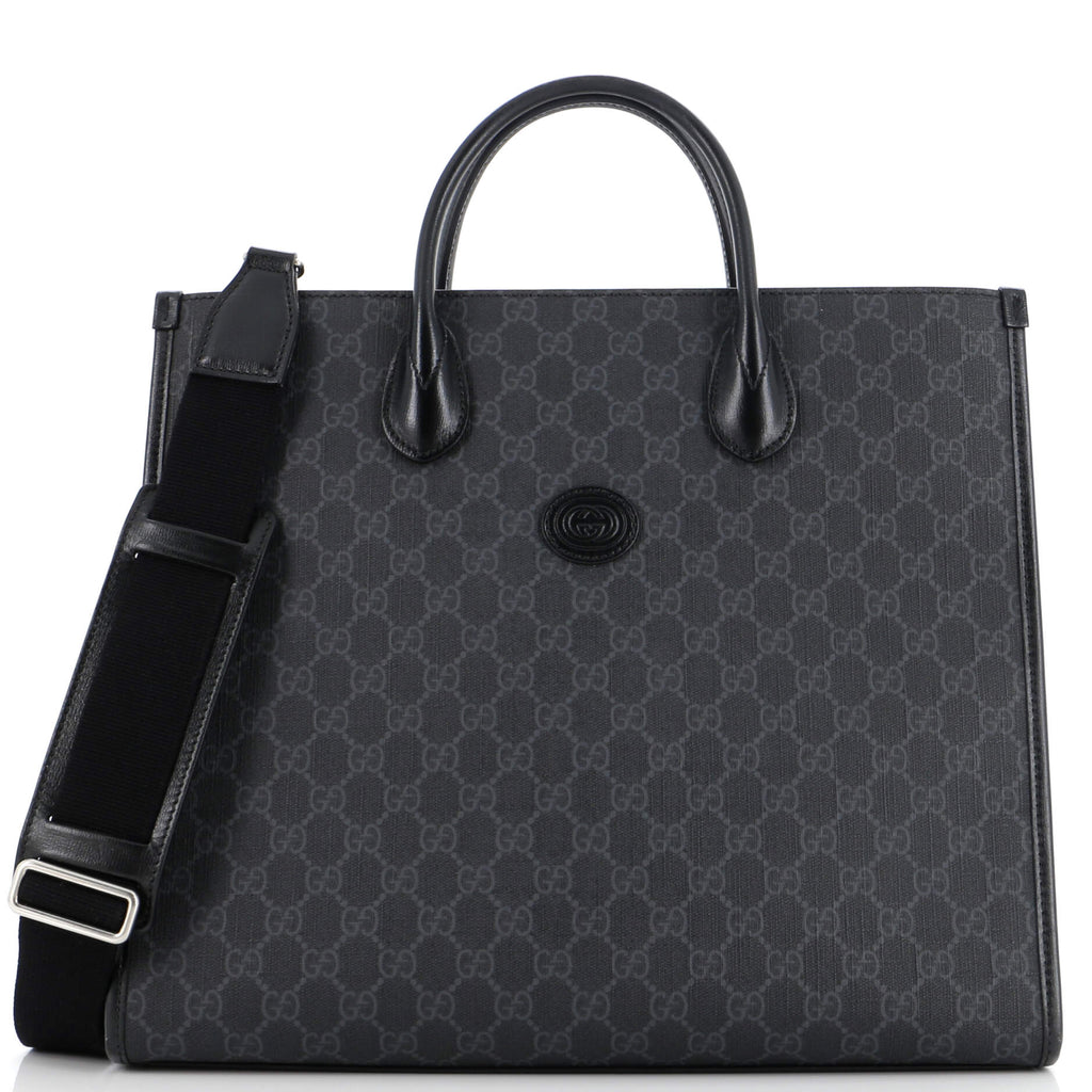 Gucci Structured Top Handle Open Tote GG Coated Canvas Medium 277148
