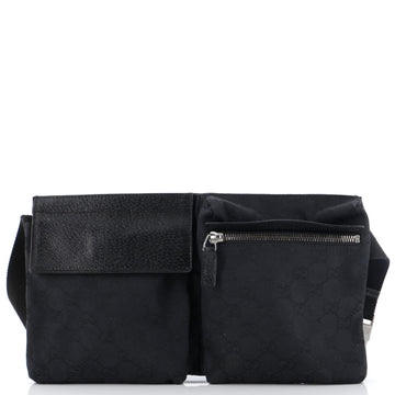 Gucci Vintage Double Belt Bag GG Canvas