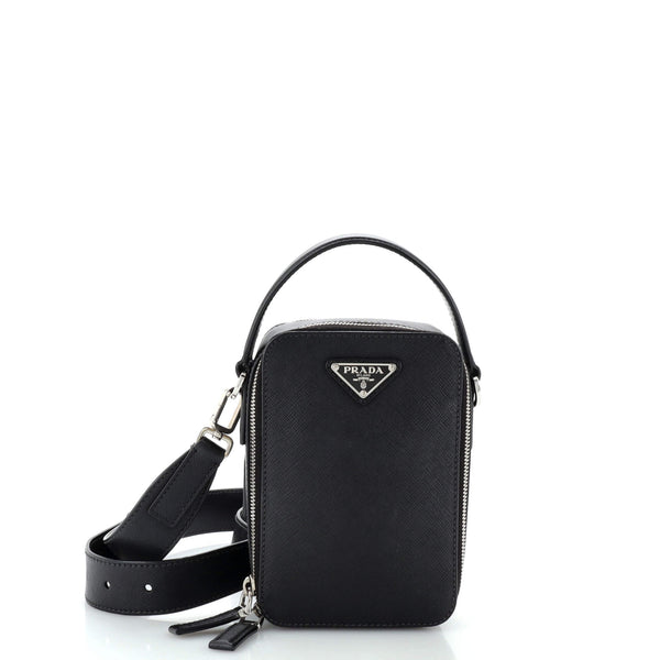 PRADA ショルダーバッグ Prada Brique Crossbody Bag Saffiano Leather Medium Black 27714874