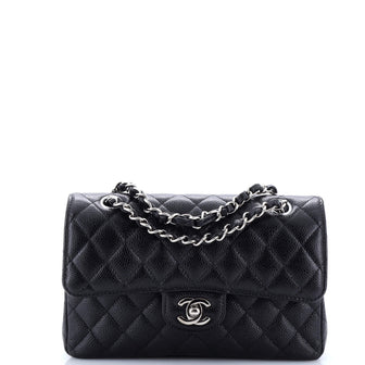 Chanel Classic Double Flap Bag Quilted Caviar Small