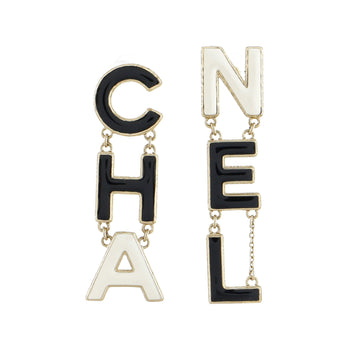 Chanel CHA-NEL Drop Earrings Metal with Enamel