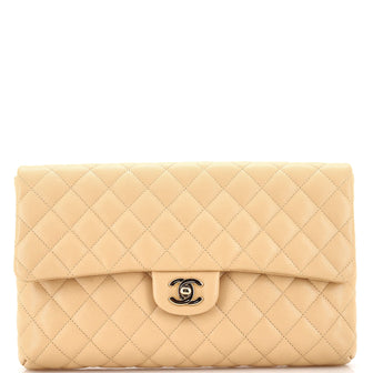 Chanel Classic Flap Clutch Quilted Caviar