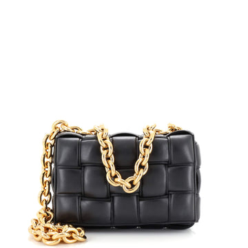 Bottega Veneta Cassette Chain Crossbody Bag Padded Maxi Intrecciato Leather