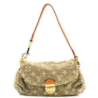 Louis Vuitton Pleaty Handbag Denim Mini