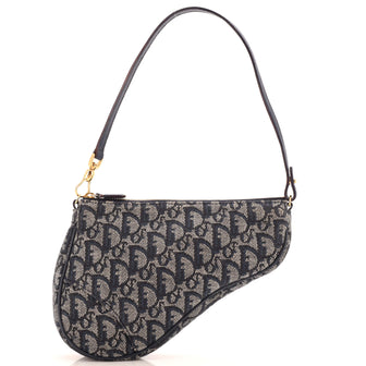 Christian Dior Vintage Saddle Bag Diorissimo Canvas Mini
