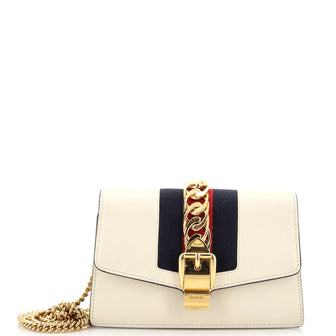 Gucci Sylvie Chain Shoulder Bag Leather Super Mini