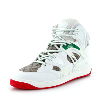Gucci Men's Gucci Basket High-Top Sneakers GG Coated Canvas and Demetra