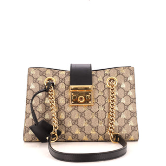 Gucci Padlock Chain Tote Printed GG Coated Canvas Small