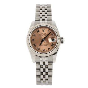 Rolex Oyster Perpetual Datejust Pink Automatic Watch Stainless Steel and White Gold 26